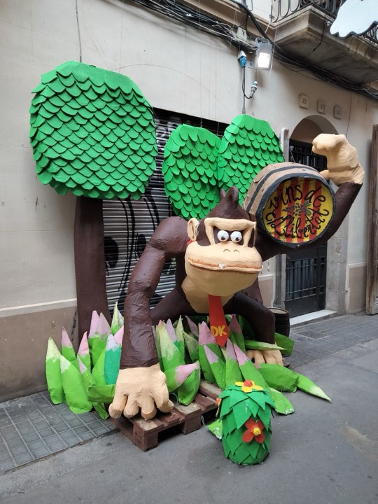 A decorated street during the Festa Major de Gràcia, Barcelona's most famous neighbourhood festival