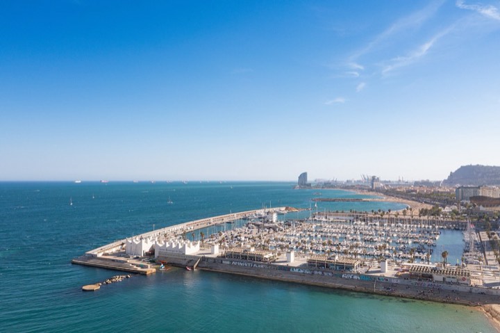 Barcelona's Port Olímpic, the departure point for most boat parties